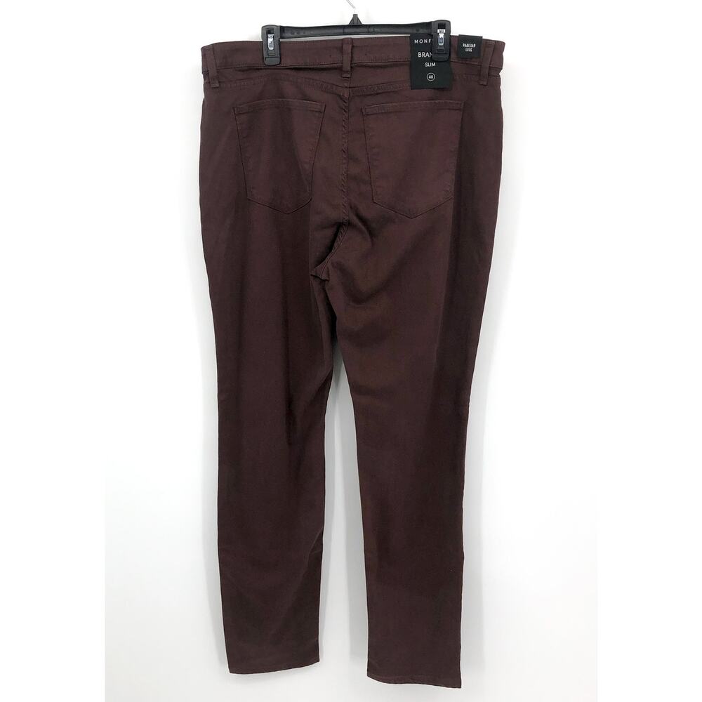 MONFRERE Men's Brando Slim Fit Jeans 40x31 Brown Cafe Straight Parisian Luxe NWT - Picture 3 of 12